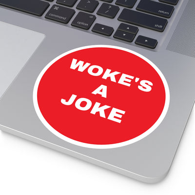WOKE'S A JOKE - Patriotic Sticker
